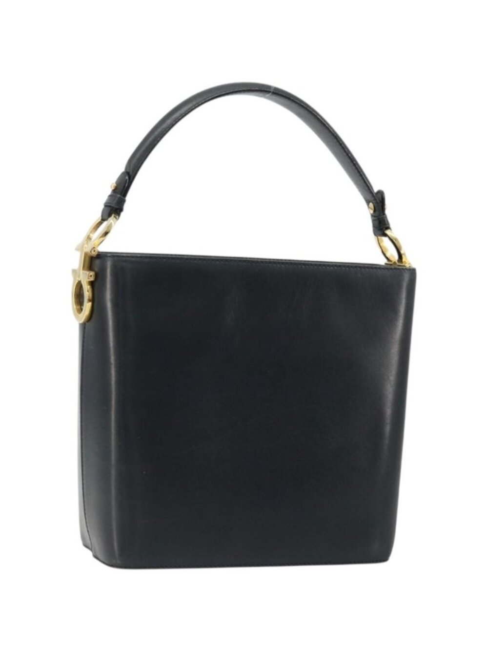 Salvatore Ferragamo Shoulder Bag Leather 2way Navy Gold